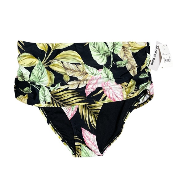 Lands' End Other - Lands’ End Tropical High Waist Fold Over Swim Bottoms NWT Size M